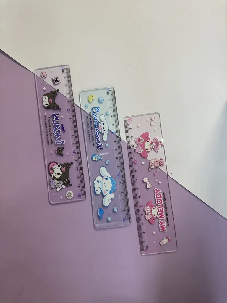 خط کش پلاستیکی فانتزی 15 سانت کرومی